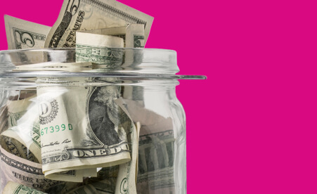 Image containing money in a jar