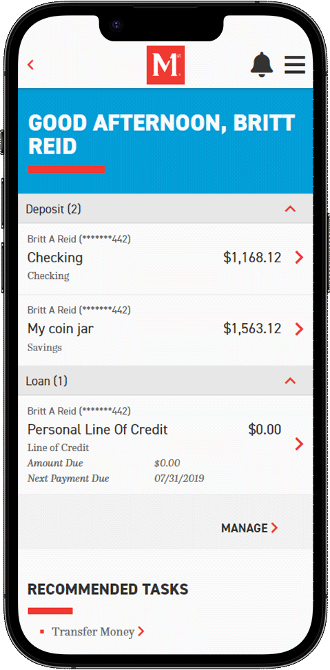 Mobile Phone Highlighting Online Banking