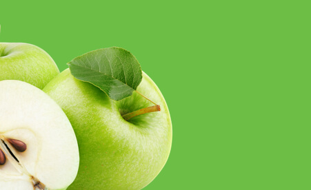 Image containing three green apples